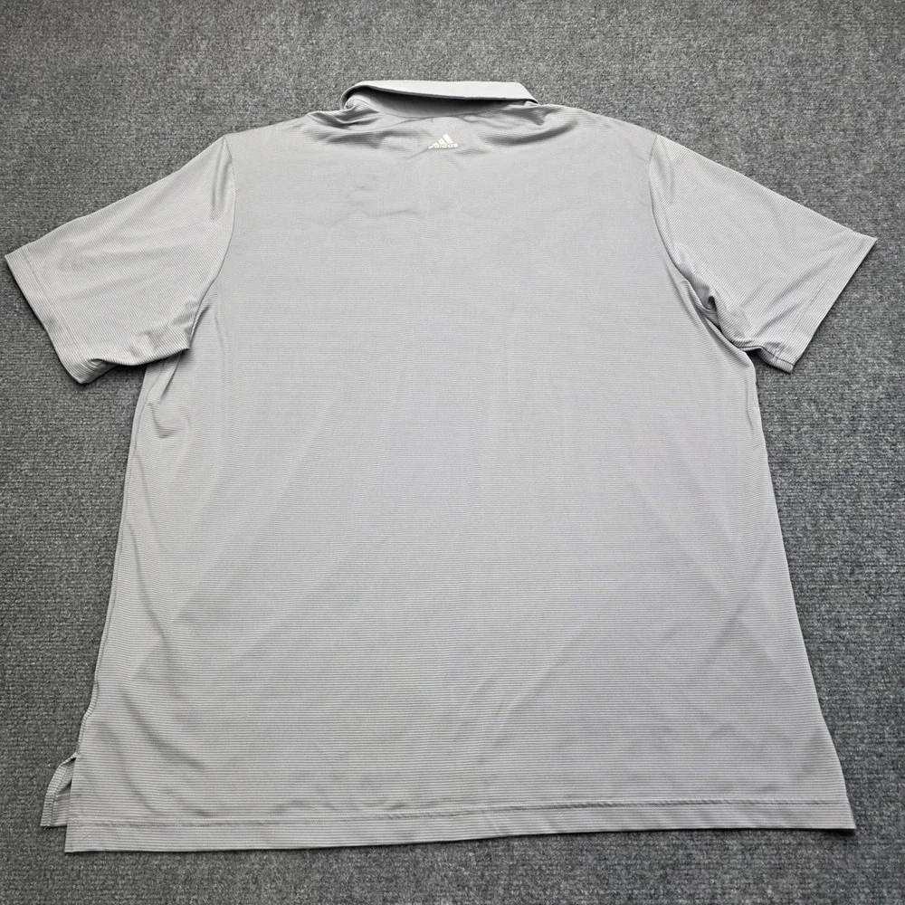 Adidas Golf Shirt Mens XL Gray Striped Polo 2015 US Open Chambers Bay Poly Blend
